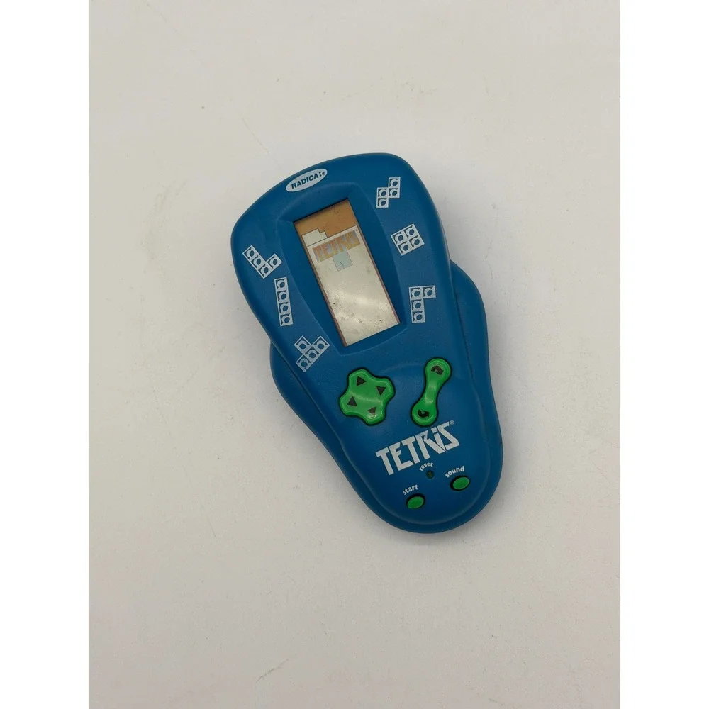 Radica Tetris Handheld Electronic Game Blue Model 213 Vintage 2000 Retro Puzzle